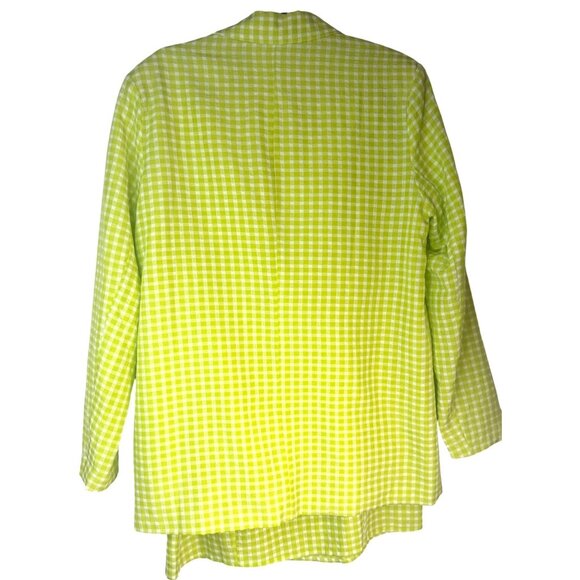 2/$35 Size 10 Green & White Gingham Checkered Dress & Blazer Set Urban Threads - Picture 5 of 16